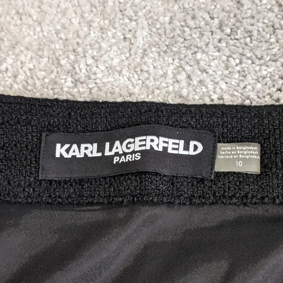 Karl Lagerfeld buckle black mini skirt New 10 - Picture 3 of 3